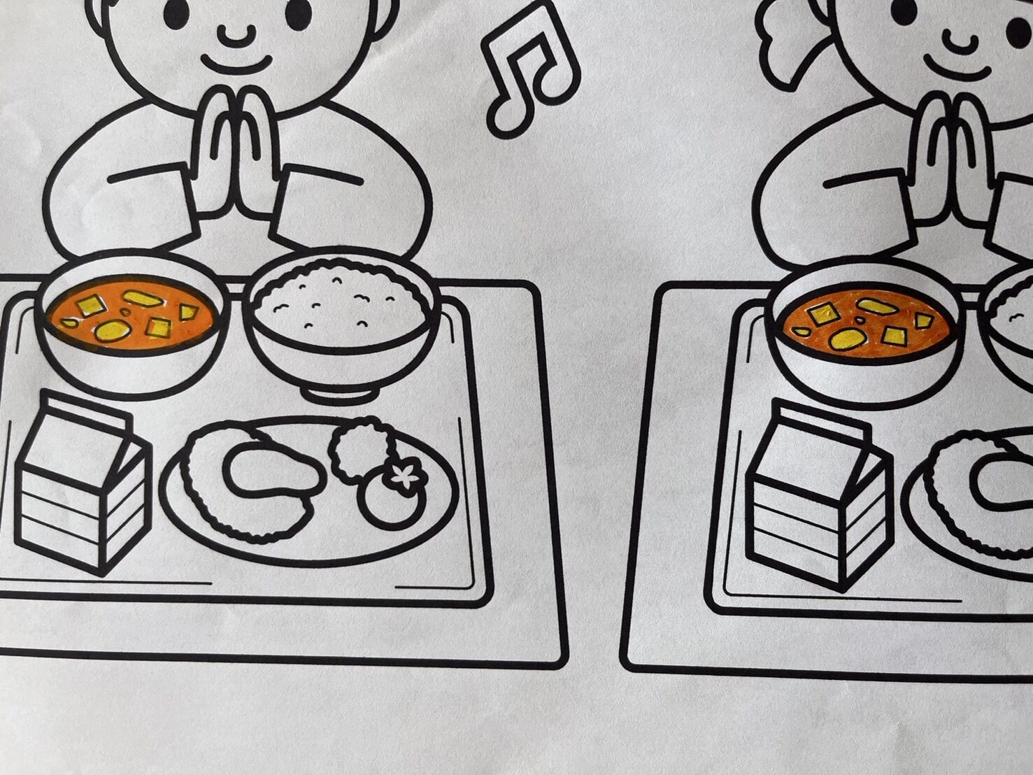 ポスカとプロッキーの比較記事用の画像。左がポスカ、右がプロッキーで塗り絵をしてみたら、差がよくわかった。